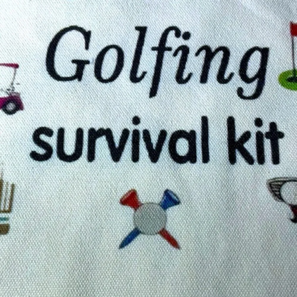 Golf Survival Kit Multipurpose Storage Bag Cosmetic Tee’s Pencil Scorecard White